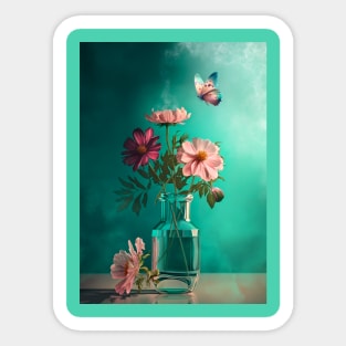 Beautiful flowers in a vase Sticker